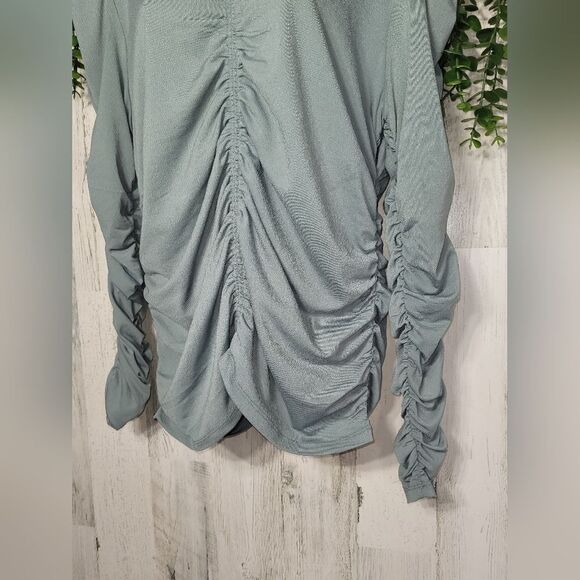 Joie Sage Green Ruched Blouse - Picture 8 of 16